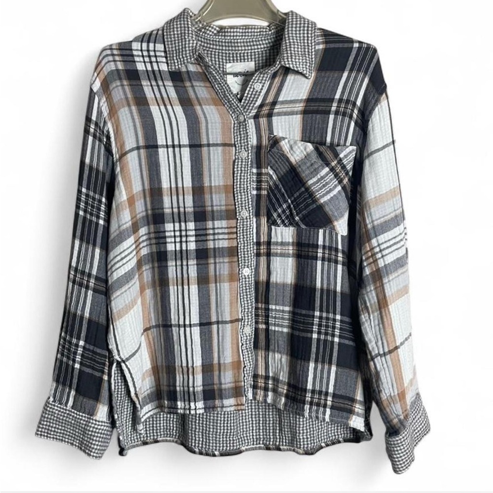 Aerie Cotton Multi-Colored Plaid Button Up Women’s Small